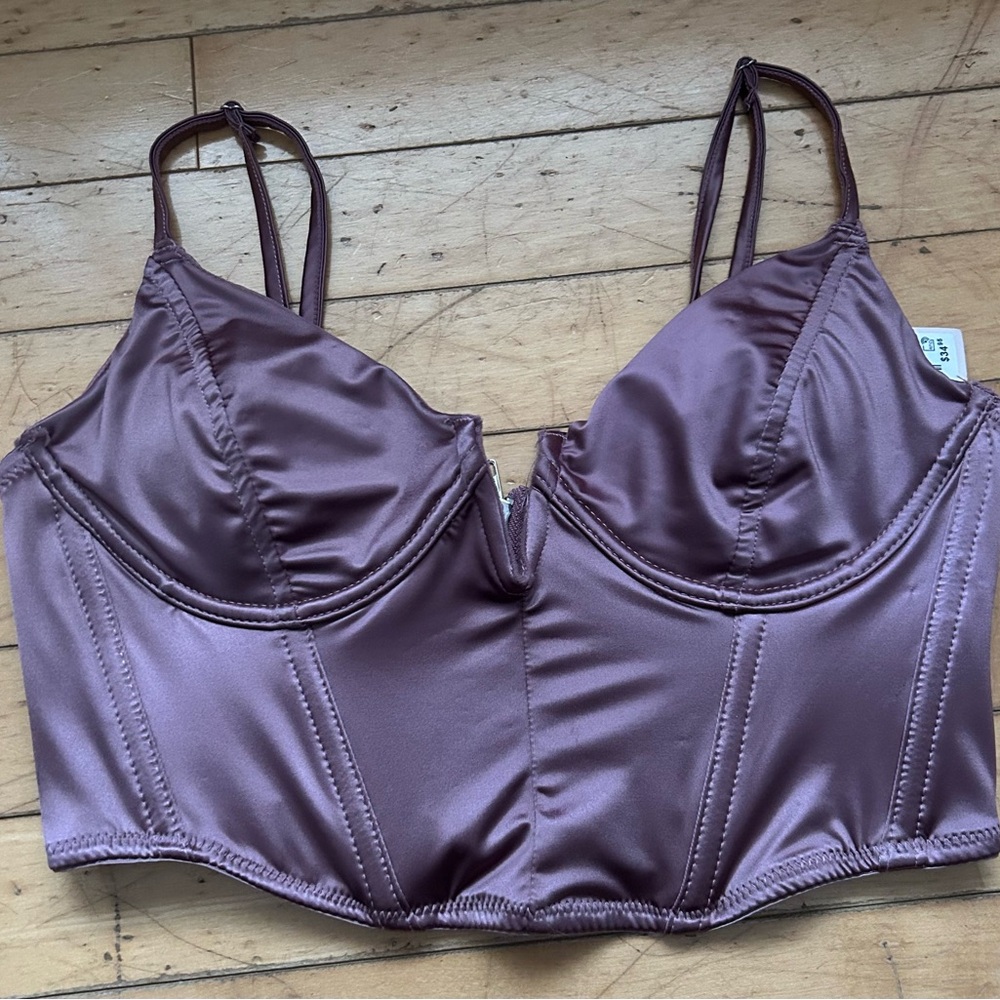 Women's Satin Bralette in Mauve